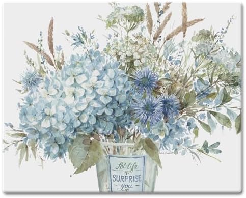 CounterArt Bohemian Blue 3mm Tempered Glass Cutting Board 15" x 12"