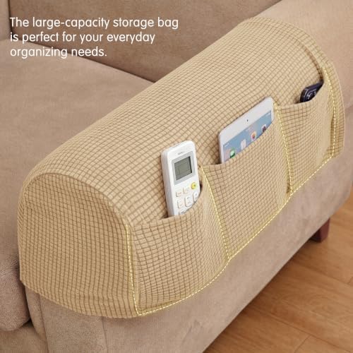 SUBRTEX Stretch Couch Arm Covers Set of 2, Non-Slip Sofa Armrest Slipcovers