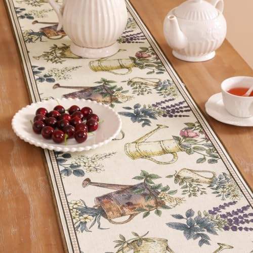 patdrea Designer Vintage French Floral Table Runner,12"X71"