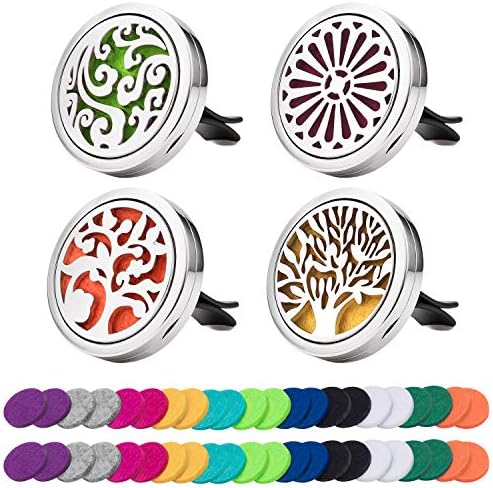 4 Pack Car Diffuser Vent Clip, Essential Oil Diffuser With 44 Felt Pads