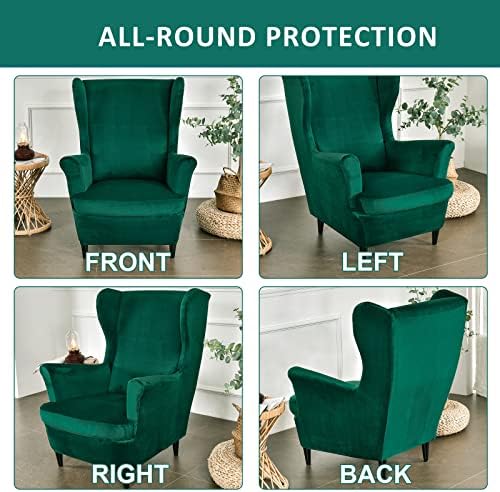 NILUOH Wingback Chair Covers 2-Piece, Armchair Slipcovers for Living Room