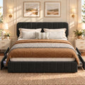 Garvee King Size Velvet Bed Frame with 4 Drawers, Adjustable Headboard