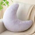 Moon Pillow, Decorative Throw Pillows with Soft Faux Rabbit for Bed Couch, Moon Shaped Pillows Plush Floor Cushions Room Decor Pillow for Sofa Bedroom Living Room