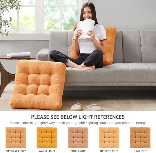 Floor Pillows Set of 6, Large Meditation Cushion for Adults, 22 Inch Square