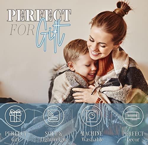 Elegant Comfort Lightweight Printed Throw Blanket- All Season, Ultra Soft, Cozy and Plush- Decorative Throw Blankets, Perfect for Lounging, 50 x 60 inches, Chevron Throw Blanket, Gray