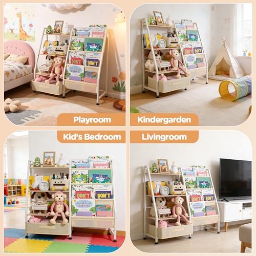 Kids Bookshelf and Toy Storage-Book Shelf for Kids Rooms, Toddler Bookshelf