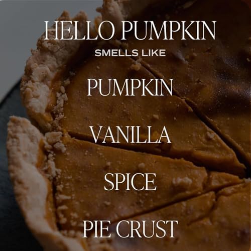 Sweet Water Decor Hello Pumpkin Candle, Fall Decorations, 9oz Amber Jar