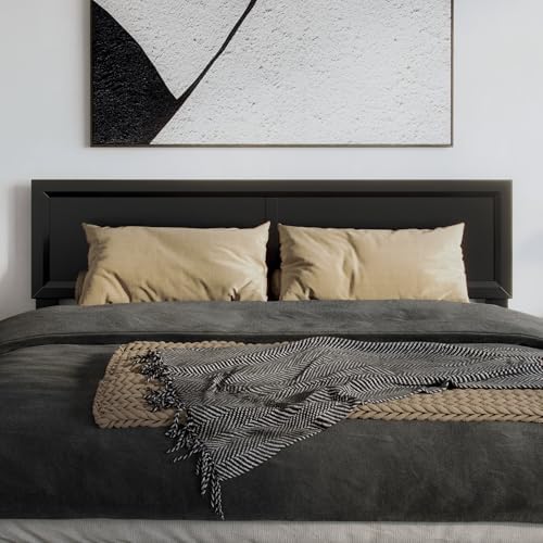 AFI, Sophia Adjustable Modern Queen Wood Headboard, Black