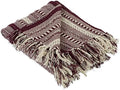 DII Braided Striped Throw Blanket, 50x60, BlackBerry on Cream