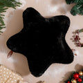 YRXRUS Star Pillows, Christmas Pillows, Black Star Shaped Pillow, Gifts, Cute Plush Throw Pillow Room Decor, Fluffy Faux Rabbit Fur 18"x18", Living Bedroom