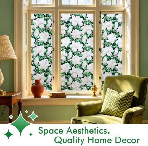 SOMWISE Frosted Window Privacy Film, Decorative Sun Heat Blocking, Anti UV