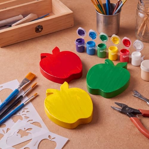 Jetec 5 Pack 6 Inch Unfinished Wooden Apple for Crafts Apple Cutouts