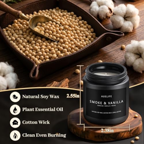 6 Pack Scented Candles for Home, 3.5oz Natural Soy Wax Candles Gift Set,Each 25H Burn, Aromatherapy Candles for Men (Mahogany/Vanilla/Sandalwood/Leather/Cedar/Whiskey)