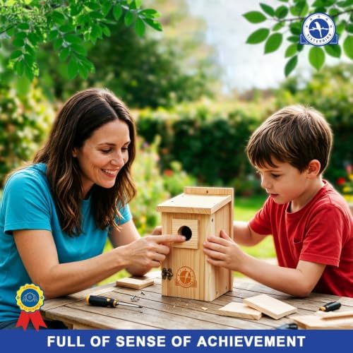 SISTERBIRD 2 Pack Blue Bird Houses for Outdoors, Warming Gifts Bird House