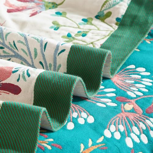 Boho Throw Blanket for Bed 60”x80”, 100% Cotton Blanket for Couch Sofa