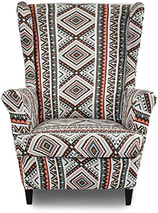 Wing Chair Slipcover, 2-Piece Printed Wingback Chair Cover