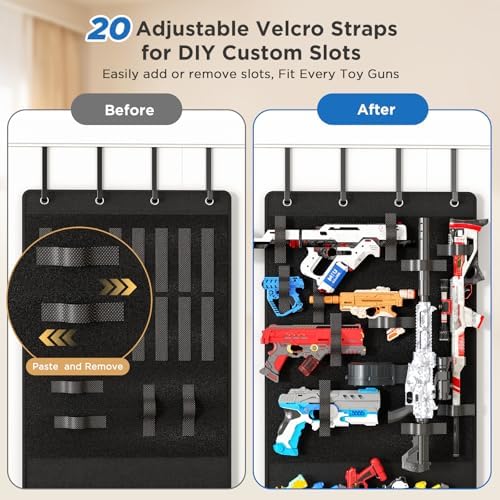 Mefirt Over the Door Storage for Nerf Guns, Toy Blasters Storage Organizer