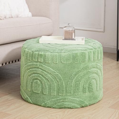 Asuprui Plush Pouf Ottoman Footrest,Foot Stools Ottoman,20"x14", Sage Green