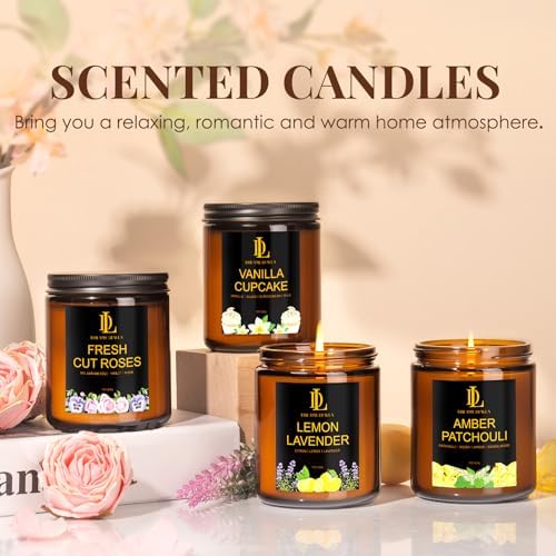 Lemon Lavender Candles, Lemon Lavender Scented Candle, Mother's Day Candle Gifts for Women, Soy Candles for Home Scented, 7oz 50 Hours Burn, Home Décor