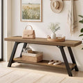LVB Entryway Bench with Storage, Wood Bench for Entryway, 47 in