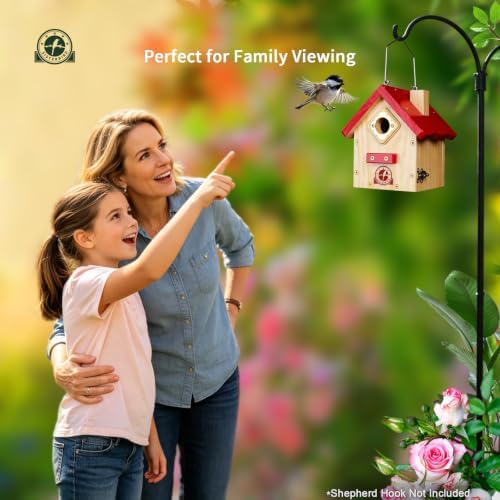 SISTERBIRD Wren Bird Houses for Outside, Red Hanging Wren House, Gifts