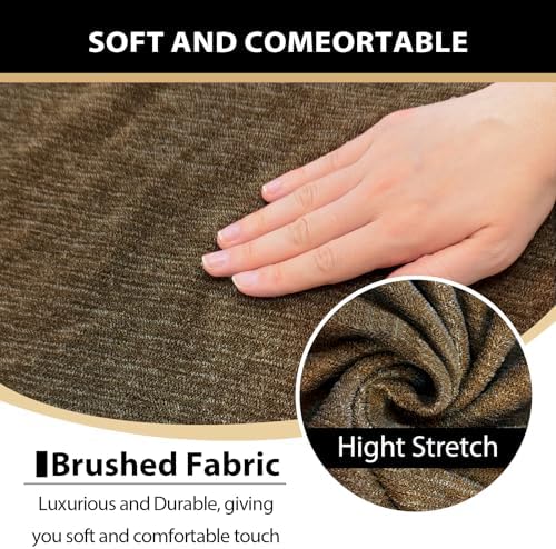 Sofa Cover 2 Pieces T Cushion Chair Covers with Arms Super Stretch Chair Slipcover for Living Room,Slip Cover Anti Slip Armchair Furniture Protector Pet Universal(Chocolate, 1 Cushion)