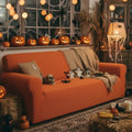 Easy-Going Stretch Halloween Couch Covers for Sofa Washable Large Orange