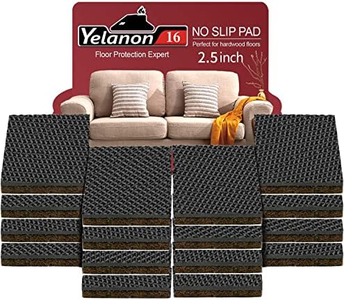 Non Slip Furniture Pads for Hardwood Floors Yelanon 16 Pcs 2.5"