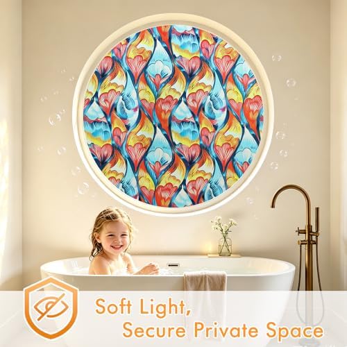 SOMWISE Frosted Window Privacy Film, Decorative Sun Heat Blocking, Anti UV