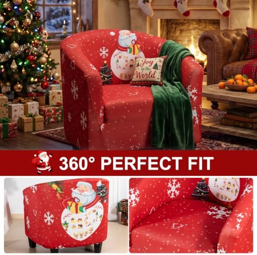 Club Chair Slipcover Christmas Tub Chair Cover Stretch Armchair Covers