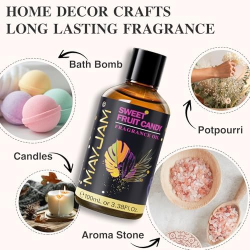 MAYJAM Sweet Fruit Candy Fragrance Oil for Diffusers, 100ML/3.38FL.OZ
