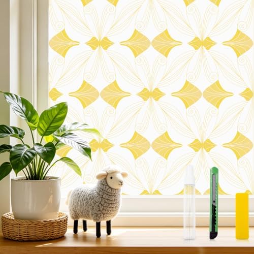 SOMWISE Frosted Window Privacy Film, Decorative Sun Heat Blocking, Anti UV