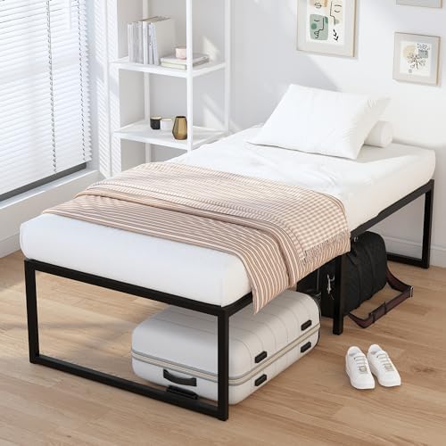 EMODA 16 Inch Narrow Twin Bed Frame 30x75, Heavy Duty Metal Platform