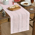Artoid Mode Pink Rustic Cotton Linen Table Runner 13x36 Inch