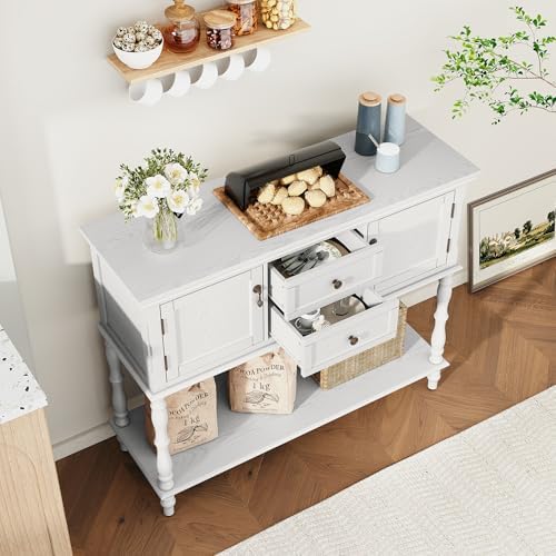 ARTPOWER Console Table with 2 Drawers, Retro Entryway Table with 2 Door
