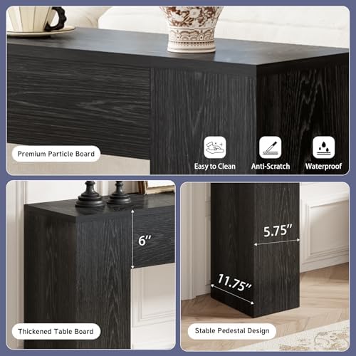 Epecoya Black 43-Inch Wood Console Table for Entryway Living Room