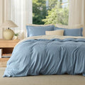 Bedsure Duvet Cover Queen Size, Double Brushed Bedding Set, Mineral Blue
