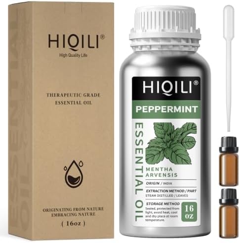 HIQILI Peppermint Essential Oil for Freshening Air, Hair Care & DIY