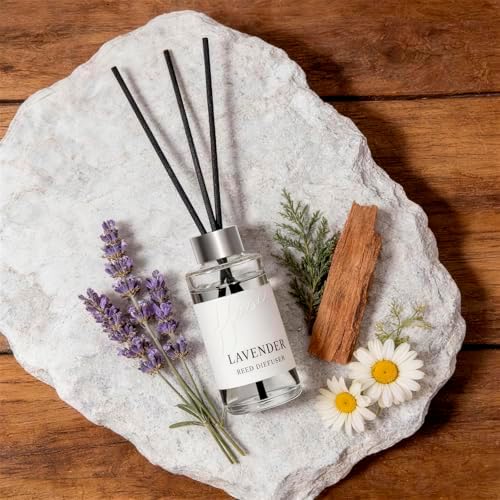 Reed Diffuser Set, Jasmine, Lavender & Vanilla, Oil Diffusers with 15 Reeds
