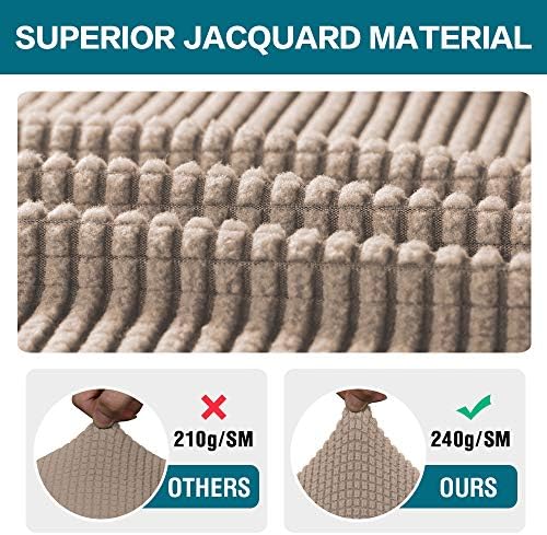 Turquoize Stretch Armrest Covers for Chairs and Sofas Couch Arm Covers for Sofa Spandex Jacquard Armrest Cover Anti-Slip Furniture Protector Washable Armchair Slipcovers for Recliner Set of 2, Sand