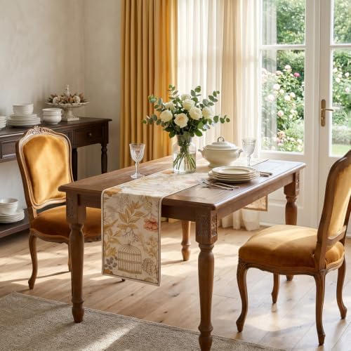 patdrea Designer French Print Long Table Runner,12"X118"