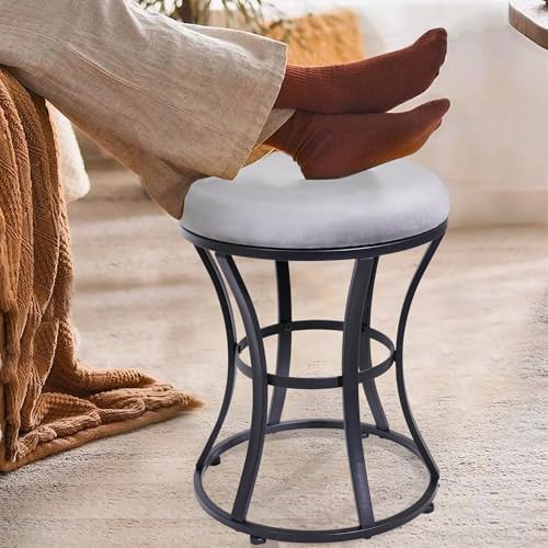 Vanity Chair, Small Velvet Vanity Stool & Ottoman Bench for Bathroom, Dorm