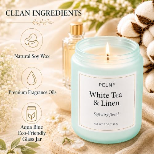 Scented Candles Gift Set, 6-Pack 7 oz Soy Candles, Fresh Botanical Scents