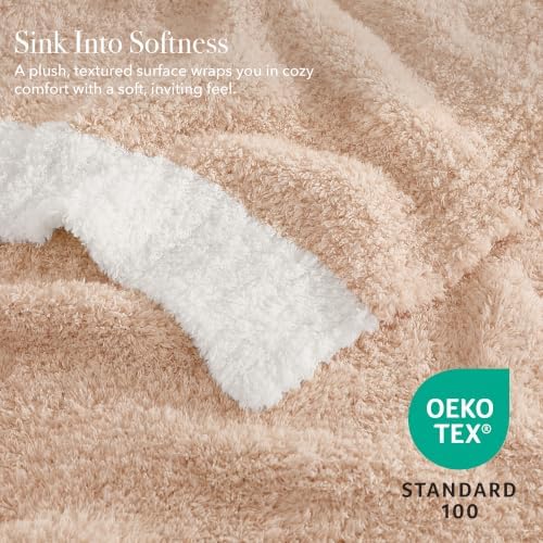 Monbix Soft Throw Blanket for Couch-Cozy Reversible Knitted Blankets