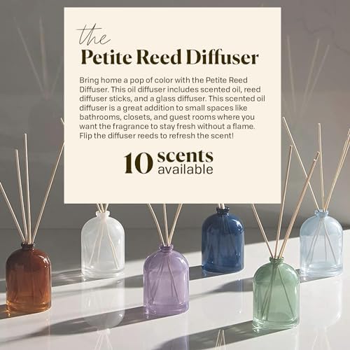 Paddywax Petite Reed Diffuser Set, Flowers, White, 1.5 oz