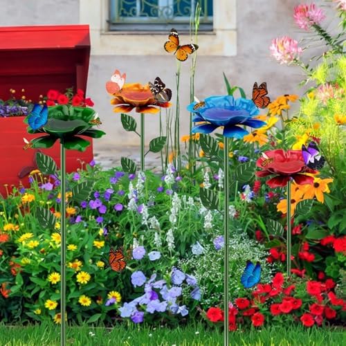 4 Pack Bee Watering Station, Bee Feeder Metal Butterfly Water Feeder