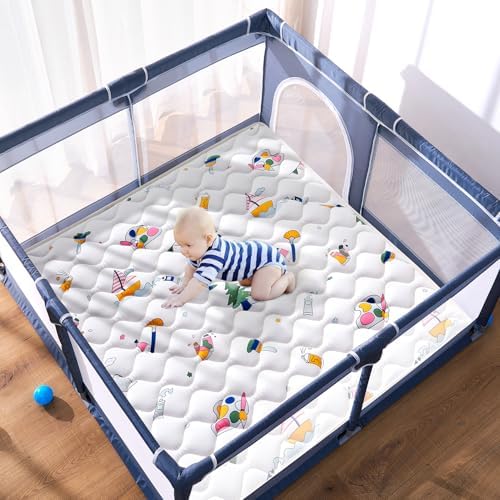 High-Density Foam Baby Play Mat, 50x50 Inches Thicken One-Piece Comfortable and Soft Playmat, Non Slip Machine Washable Floor Mat for Infants, Tapete para Bebes,Toddlers