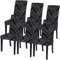 SearchI Dining Room Chair Covers Set of 6, Stretch Printed Parsons Chair Slipcovers Super Fit Removable Washable Striped Kitchen Chair Protector Cover for Dining Room, Hotel, Ceremony(Flower Pattern2)