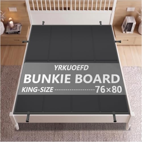 Bunkie Board King Size (76x80) Premium 10mm Heavy Duty Anti-Sag Mattress Support Board Noise Minimizing,Moisture Resistant Fits Metal FramesPlatform Beds (Black)