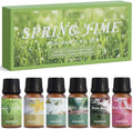 SALUBRITO Spring Fragrance Oils Set, Premium Essential Oils for Diffuser, Candle, Soap Making, After Rain, Gardenia, Fresh Cut Grass, Ocean Breeze, Freesia, Rose Geranium, Strong Scented Oils